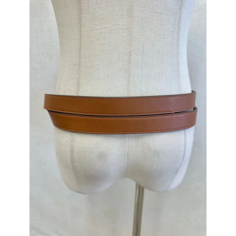 Lauren Ralph Lauren Leather Solid Brown Double Wrap Stacked Belt Size XL New NWT